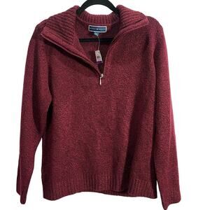 NWT Karen Scott Quarter zip pullover maroon burgundysweater jumper XXL plus